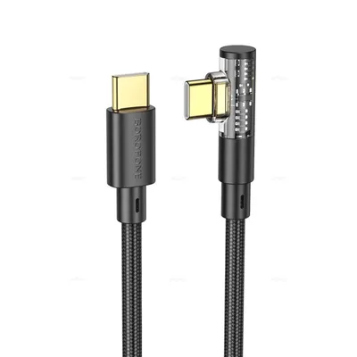 Borofone USB kabl BU39 Rio Transparent Discovery Edition charging Type-C 1,2m, 2,4 A, Crni