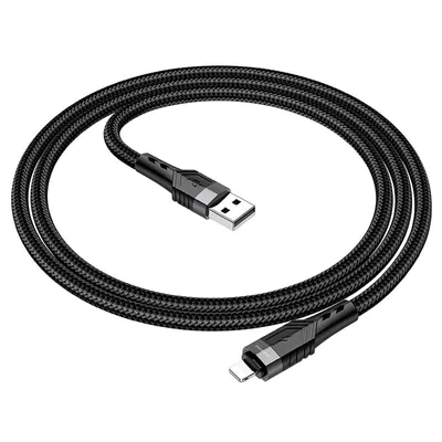 Borofone USB kabl BU35 iPhone/lightning Influence charging data kabl, 1,2m, 2,4A, Crni
