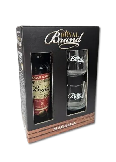 Maraska Royal brand 35% 0,7L + 2 čaše – Gift box