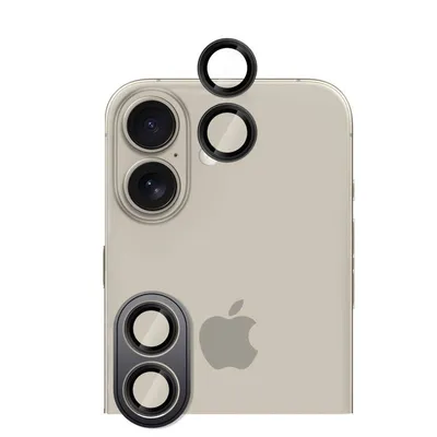 Positioner Staklo Kamere Metal iPhone 16/16 Plus Crna
