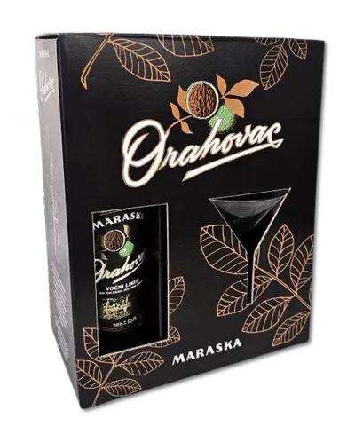 Maraska Orahovac 28% 0.7L + Martini čaša - Gift box