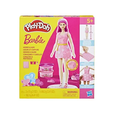 Play doh Barbi lutka hearts and hair G1357, Roza