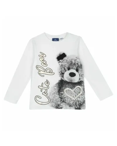 Chicco Majica za djevojčice Cute Bear,Bijela