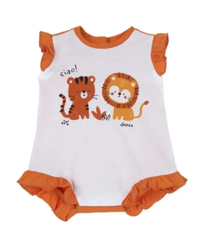 Chicco kombinezon za bebe, Bijelo-smeđi