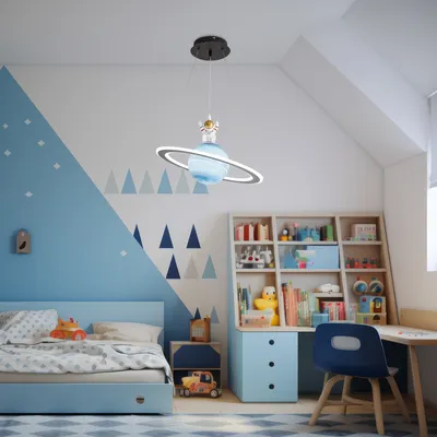 MASS-LIGHT LED Visilica Planet ML-1939, 50W, 3000K, Dječija, Plavo-Bijela