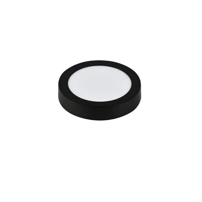 LED Nadgradni panel, Okrugli, 6W, 6500K, Crni