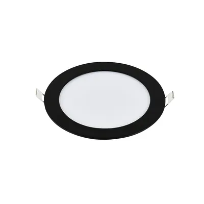 E-LIGHT LED Ugradni panel, Okrugli, 12W, 6500K, Crni