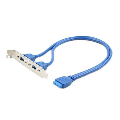 Gembird USB 3.0 Dual port CC-USB3-RECEPTACLE, 2x USB3.0, 20pin konektor za MBO, Plavi
