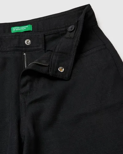 Benetton Ženske široke hlače 42KQCF05JG-100-XL, Crne