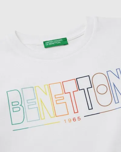 Benetton Majica za djevojčice 3I1XG10LMP-101-YS, Bijela