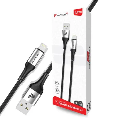 Platoon Elite Data kabal PL-Q6 USB-A na Lightning, Sivi