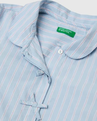 Benetton Košulja s mašnama za djevojčice 50N7GQ030P-903-98, Plava