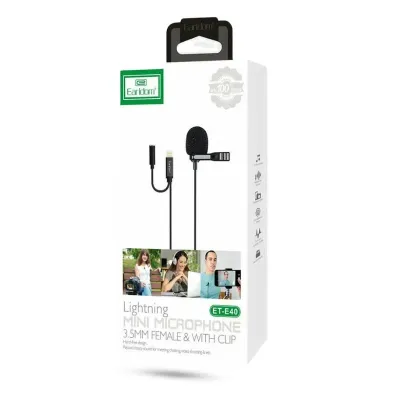 Earldom Lightning mini mikrofon 3.5mm ženski sa kopčom ET-E40