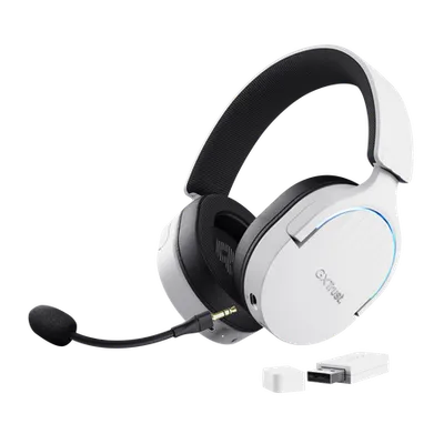 Trust Bežične gaming slušalice GXT491W Fayzo, USB-A, 3.5 mm, Over-ear, Bijele
