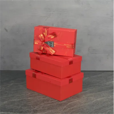 Milleryt Set od 3 ukrasne kutije Tohana, crvene boje