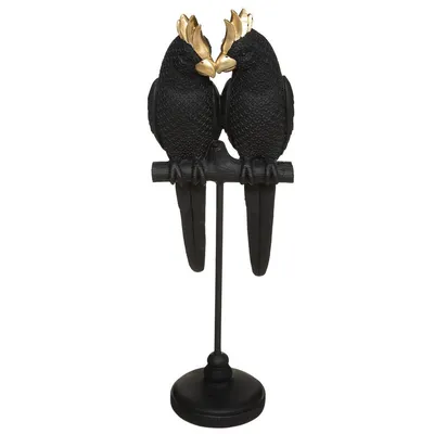 Atmosfera Dekorativna figura, Dvije ptice, 35 cm, crne boje