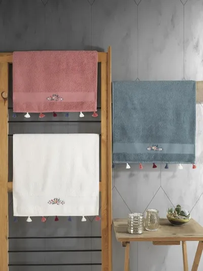 Milleryt Set od 3 ručnika, 50 x 90 cm, teget-bordo boje