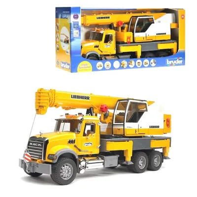 Bruder Kamion Mack s dizalicom 2818, Žuti