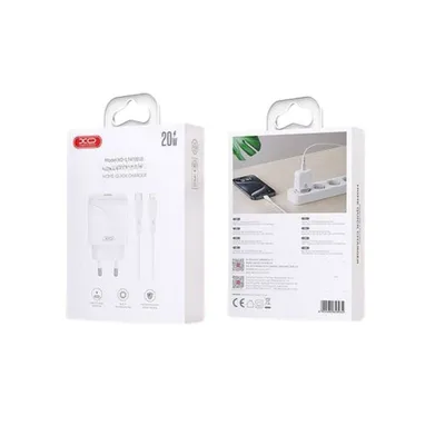 XO Kućni punjač L141, USB-C, 20W, Bijeli + USB Tip-C kabl, Bijeli