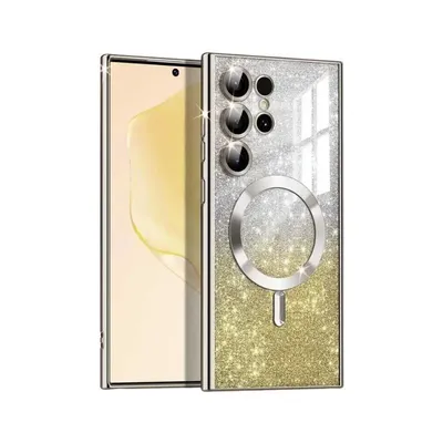 Maska za mobilni telefon Samsung S25 Ultra, MagSafe, Glitter, Zlatna boja