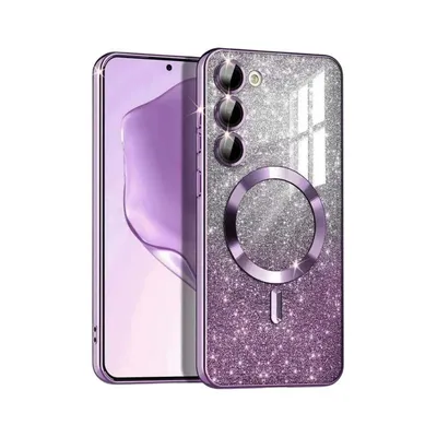 Maska za mobilni telefon Samsung S25, MagSafe, Glitter, Ljubičasta