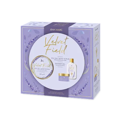 Jean Marc Poklon set Velvet Field, Piling za tijelo, 200 ml + Gel za tuširanje, 250 ml