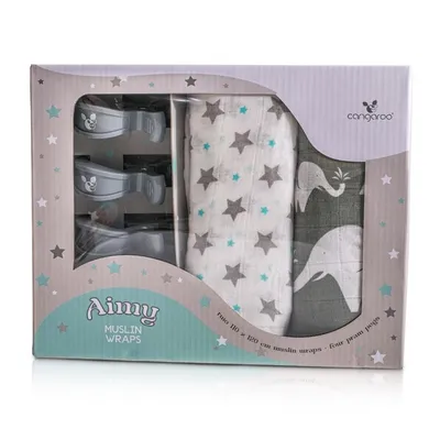 Cangaroo Set muslin pokrivača, Sivi