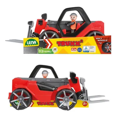 Lena 2 teleskopski utovarivač sa figurom 35cm, Crveni