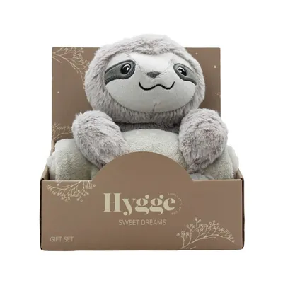 Hygge Sweet Dreams Dekica sa igračkom Lijenjivac HY31396, Siva