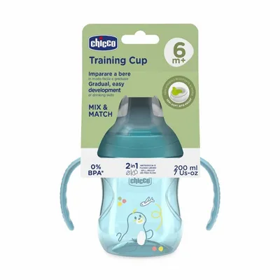 Chicco Čaša Training, 6m+, 200ml, Tirkizna