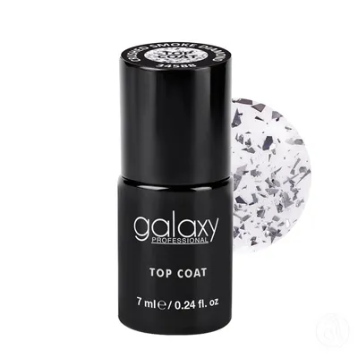 Galaxy UV/LED No Cleanse Top Coat ,7ml Crushed ,Smoke Diamond