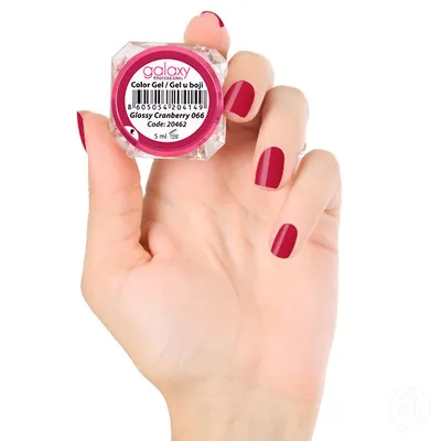 Galaxy Professional UV/LED Kolor gel za nokte 066 Glossy Cranberry, 5 ml