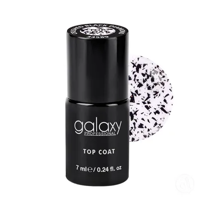 Galaxy UV/LED No Cleanse Top Coat, 7ml ,Crushed Black Diamond