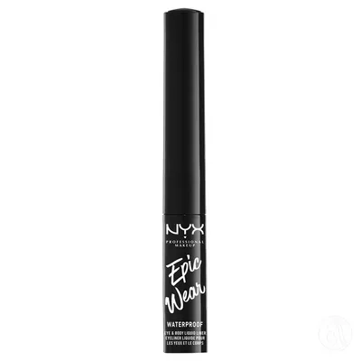 NYX Professional Makeup Vodootporni tečni mat ajlajner EWSPLL01, 3,5 ml, Crna