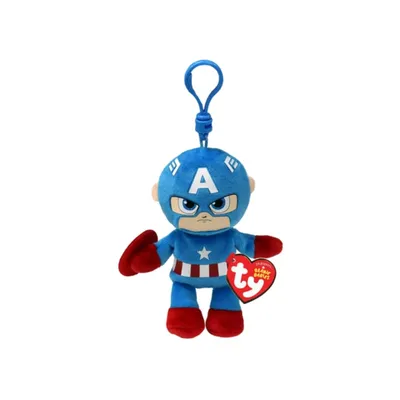 TY Plišana igračka Privjesak Marvel Captain America 34004, 8,5 cm