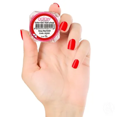 Galaxy Professional UV/LED Kolor gel za nokte 039 Sexy Red, 5 ml