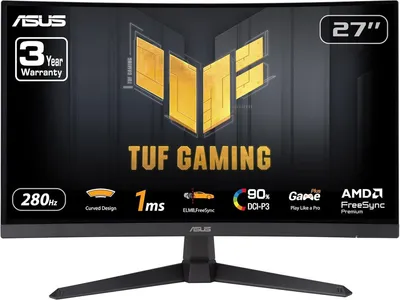 Asus Gaming Monitor VG27VQM1B, 27", Zakrivljen