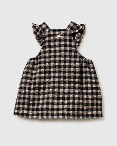 Benetton Karirana haljina za bebe 4WIDAV00SW-901-74, Crna