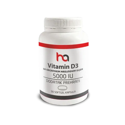 HA Vitamin D3, 5000 IU, 90 kapsula
