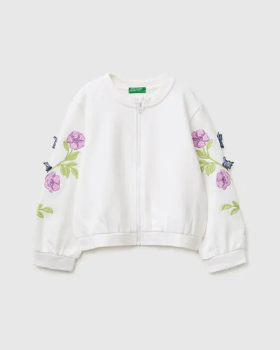 Benetton Duks sa izvezenim cvijećem za bebe 32CYG504GP-101-82, Bijeli
