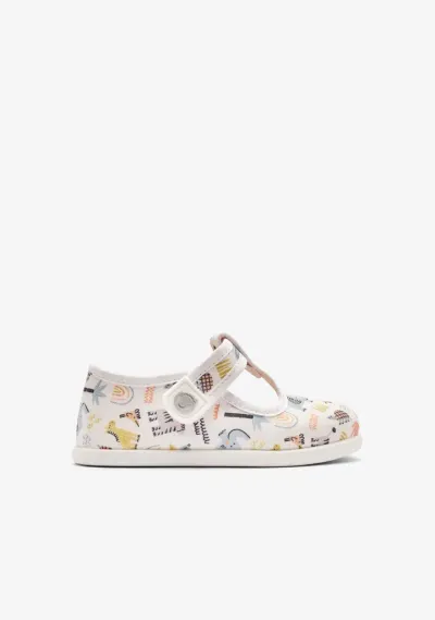 Conguitos Sandale za dječake Mary Jane Jungle Canvas, Bijele