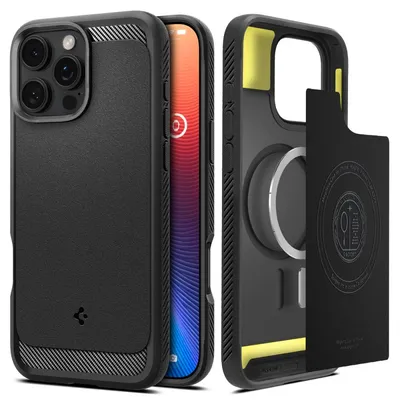 Spigen Magsafe maska za mobilni telefon Iphone 16 Pro Max Rugged Armor, Crni