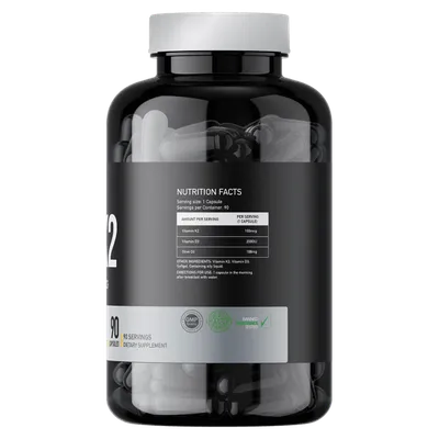 Basic Supplements Vitamin D3 2000iu + K2, 90 kapsula