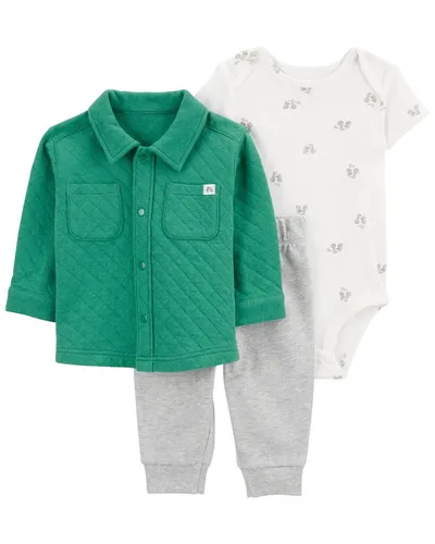 Carters Komplet za bebe, Duks jakna, Bodi i Donji dio, 1R983510, Zeleni