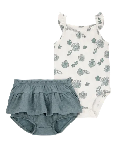 Carters Komplet za bebe, šorc i bodi, Sivo-bijeli