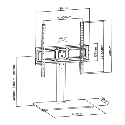Maclean Stalak za televizor MC-450, 32" - 65", 40 kg.