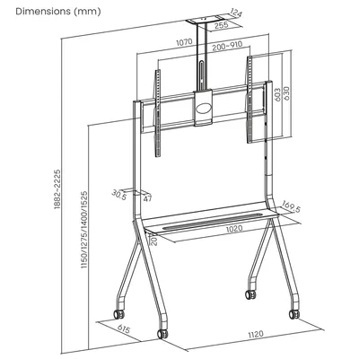 Maclean Stalak za televizor MC-114 W, 55"-100", 120kg, Bijeli