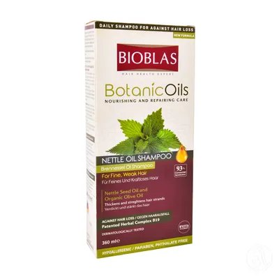 BIOBLAS Šampon protiv opadanja za tanku i slabu kosu maslinovo ulje i sjeme koprive 360ml