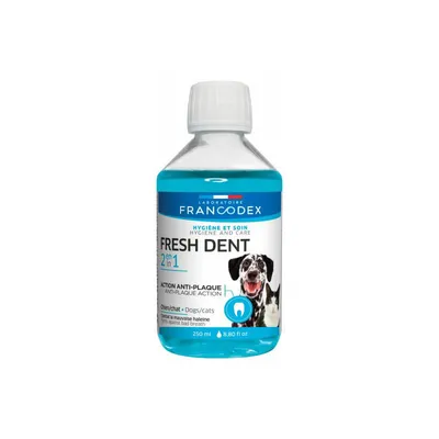 FRANCODEX Osvježivač daha za kućne ljubimce Fresh Dent, 2 u 1, 250 ml
