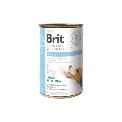 BRIT Vlažna medicinska hrana za pse Obesity, Veterinary Diet, Grain-free, Jagnjetin s graškom, 400g